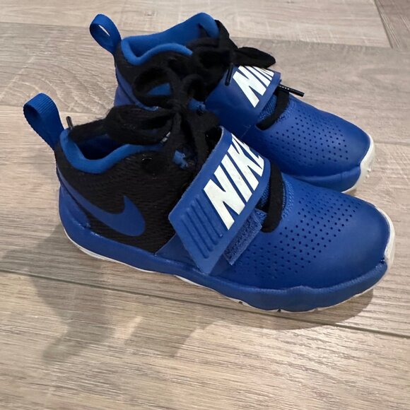 NIKE BOYS 11C BLUE HIGH TOP SNEAKERS SHOES 881942-405 - Picture 1 of 7